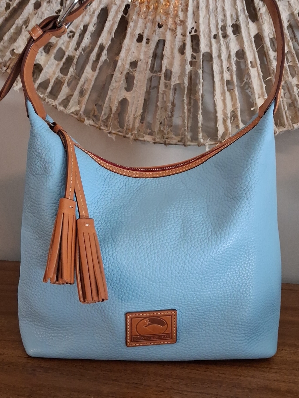 Dooney & Bourke Paige Sac Calypso Blue Pebbled Leather Shoulder Bag